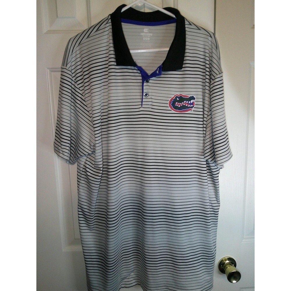 Colosseum NCAA Florida‎ Gators Polo Shirt Striped Athletic XXL
